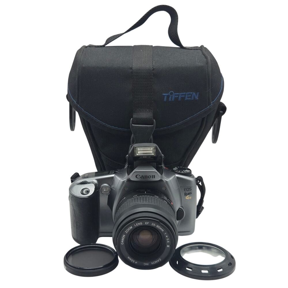 Canon EOS Rebel G II 35mm Film Camera EF 35-80mm Lens Bag Filters Tested